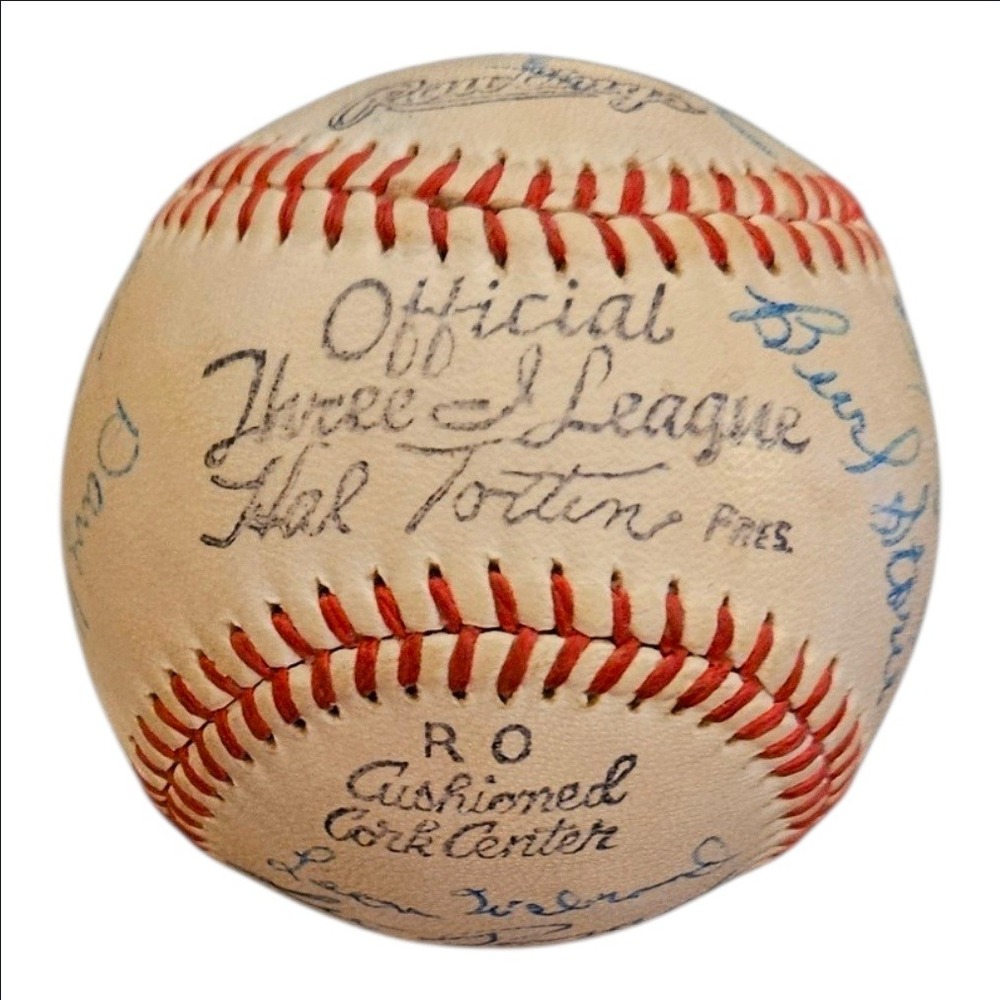 Rawlings Official Three-I League Baseball 1958 Rochester Winona A's Signed Ball